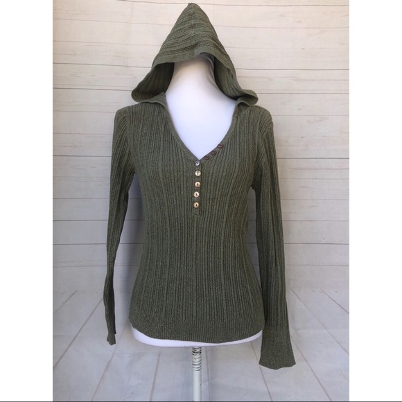 Green hooded sweater Size Medium - Picture 2 of 9